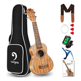 Ukelele De Caoba Soprano De 21 Pulgadas, Ukelele Acustico Pr