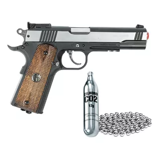 Pistola Airgun Cal 4.5mm Arma Co2 Slide Metal Semiautomática