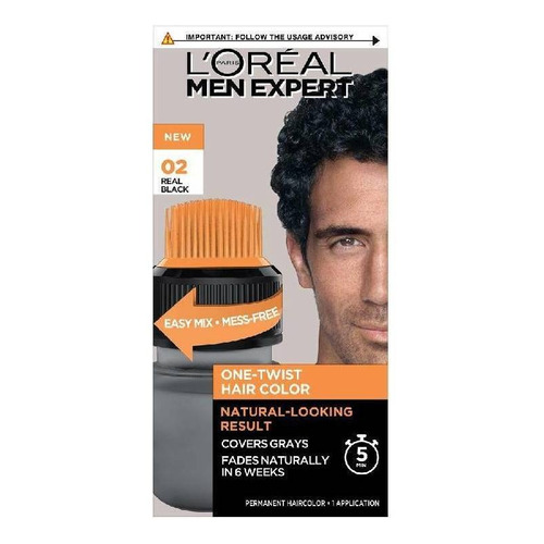 Kit Tinta L'Oréal Paris  Excell 5' Men expert excell 5' tono 2 real black para cabello