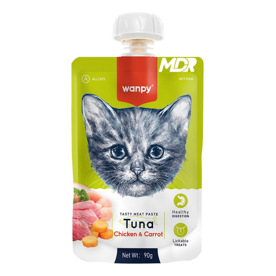 Wanpy Cat Tasty Meat Paste 90gr Pack 4 Und | Mdr