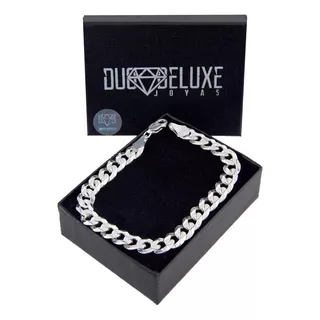 Pulsera Hombre Barbada Cd 8mm Deplataley.925 Duodeluxejoyas®