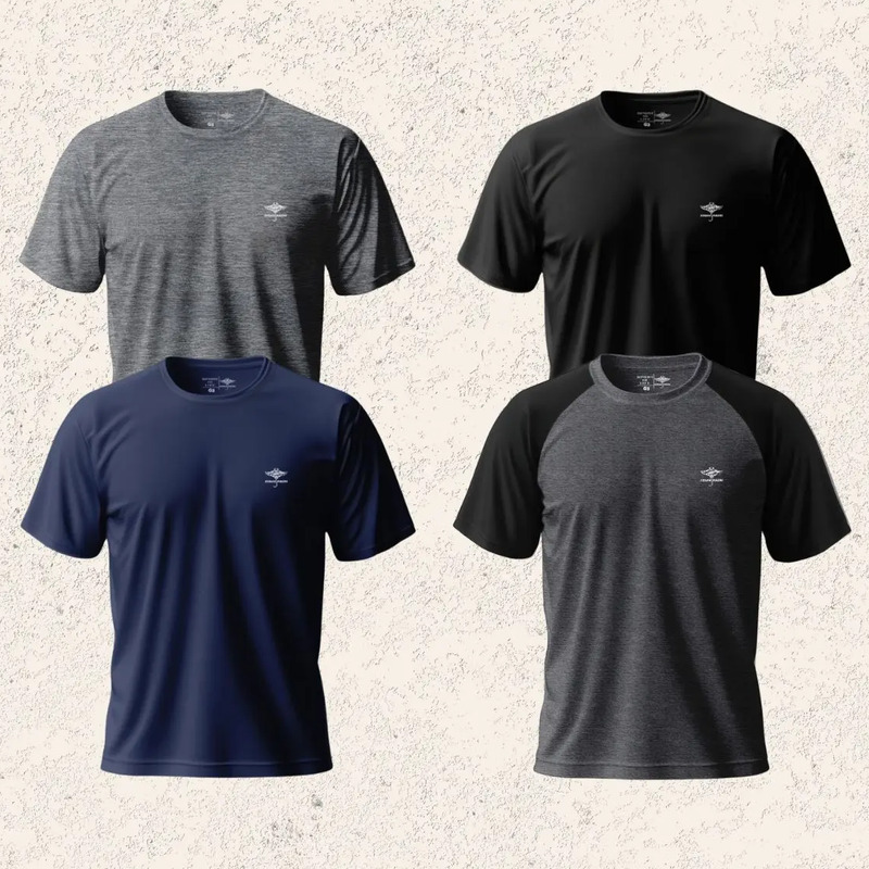 Kit 4 Camisetas Raglan Dry Fit Treino Verão Academia