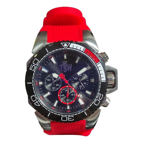 Reloj Technosport Hombre Ts-100-z2 Rojo Color Del Bisel Negro Color Del Fondo Negro