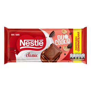 Chocolate Ao Leite Duo Cookie Com Biscoito Classic  Pacote 150 G