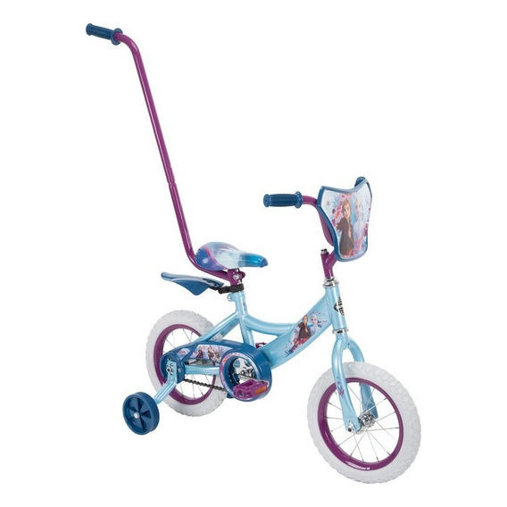Bicicleta Frozen Rodada 12 Niñas Infantil Disney Huffy Color Celeste