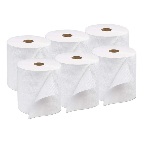 Toalla De Papel Blanca Texturizada 200 Mts X6 Rollos Cocina