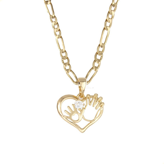  Collar Dije Corazón Manitas Gargantilla Mama E Hijo Regalo