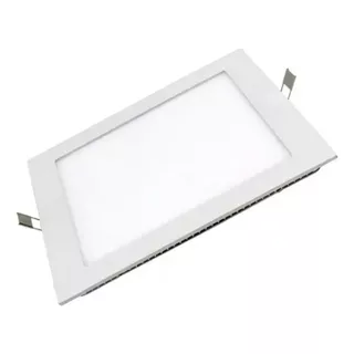 Panel Led Embutir Cuadrado 12w Luz Fria Spot 220v Pack X10 Color Blanco