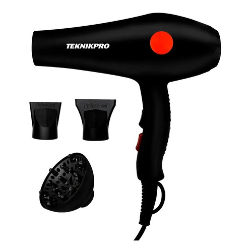 Secador De Pelo Profesional Altro 2800 Teknikpro Color Negro