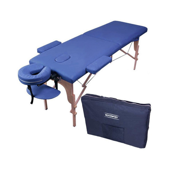 Cama Masaje Spa Portatil Reclinable Estuche Profesional Color Azul