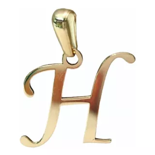 Dije Inicial Letra H Oro 14k Tamaño 2cm + Cadena De Regalo 