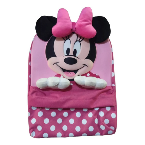 Mochila Minnie Mouse Disney Con Manitos 3d Color Fuscia
