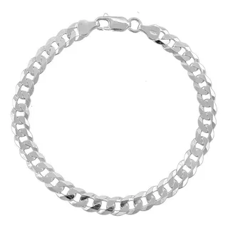 Pulseira Masculina Modelo Grumet Maciça Em Prata 925 + Nf