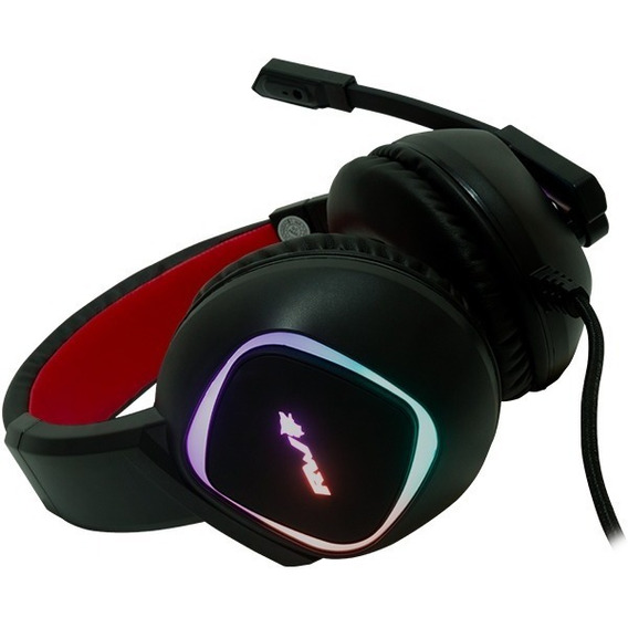 Auriculares Gamer Saikano G750 Led Rgb Con Mic 7.1 Pc Note Color Negro y Rojo