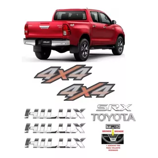 Kit Emblemas Hilux Srx 2018 Acima 4x4 + Brinde