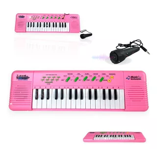 Piano Teclado Brinquedo Infantil Microfone Educativo Musical