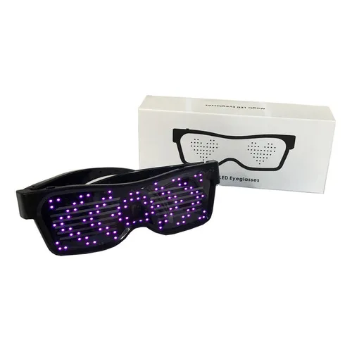 Gafas rosas con visera LED personalizable para fiestas y eventos