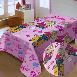 Manta Mantinha Soft Cobertor Infantil Mickey Disney Jolitex Desenho Do Tecido Barbie Viagem