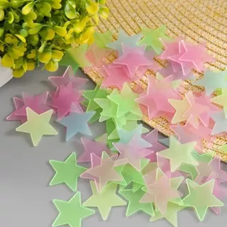 Estrellas Fluorescentes Brillan Pared Decorativa 100 Und