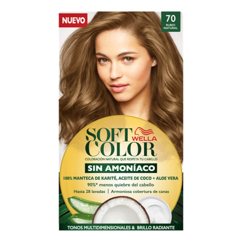 Kit Tinte Wella Professionals  Soft color Tinte de cabello tono 70 rubio natural para cabello