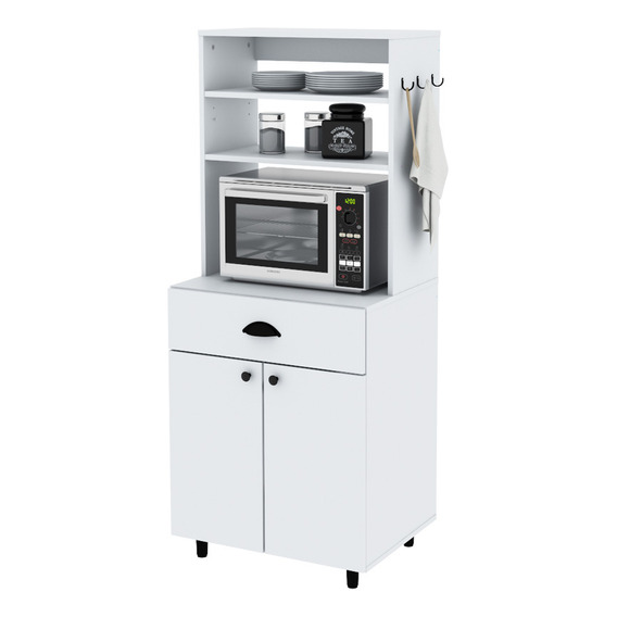 Organizador Centro Estant Cocina Vajillero Microondas Kp50 Color Blanco