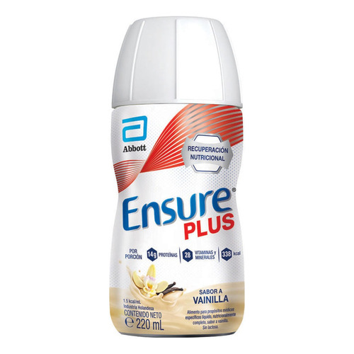 Suplemento en líquido Abbott  Ensure Plus carbohidratos sabor vainilla en botella de 2.64mL 12 un pack x 12 u