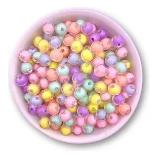 Aprx 370 Miçangas Bola Em Resina 8mm Candy Color Pulseira