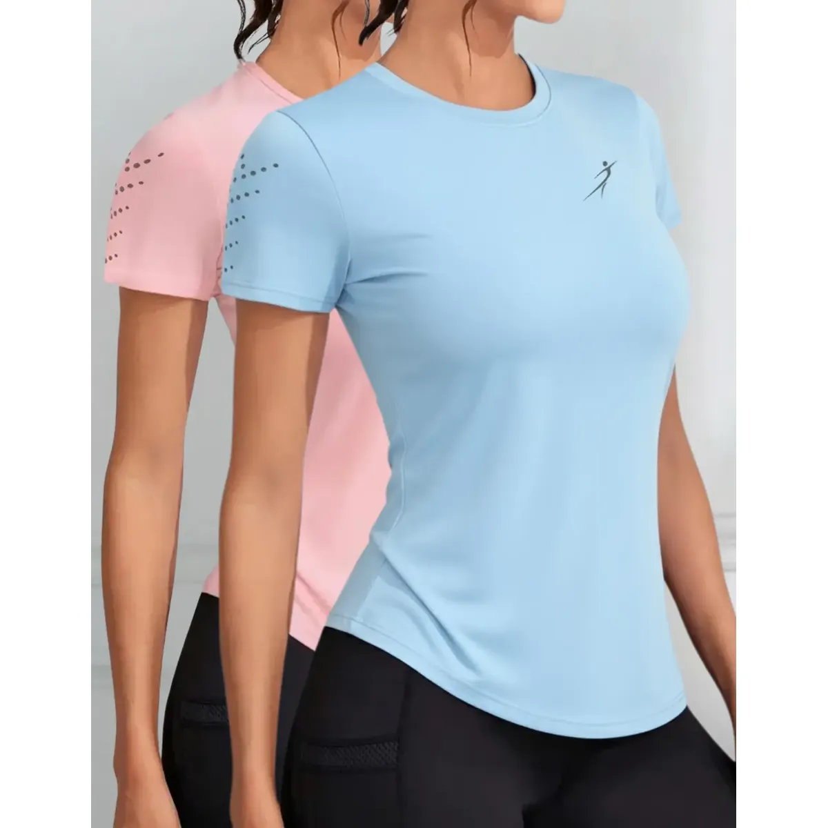 Kit com 2 camisetas femininas dry-fit