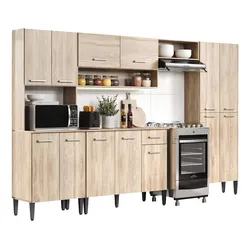 Cozinha Completa Arizona Plus Com Armário E Balcão Carraro Cor Marrom-claro no Mercado Livre com oferta e cupom de desconto