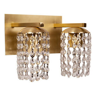 Aplique Lyon 2 Luces Cairel Deco Cristal Dorado Apto Led