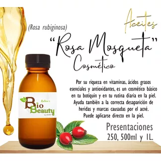 Aceite De Rosa Mosqueta Cosmético Masaje Terapia 250ml