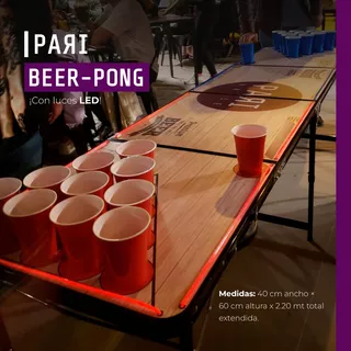 Mesa Beerpong Luces Led