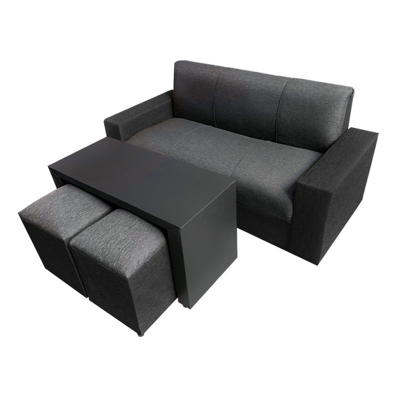 Juego De Living - Sillon 3 Cuerpos + Mesa + 2 Puff *garantia