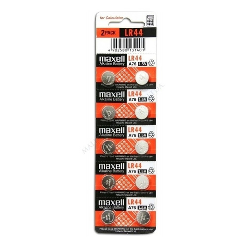 Pila A76 Maxell LR44 Botón - pack de 10 unidades