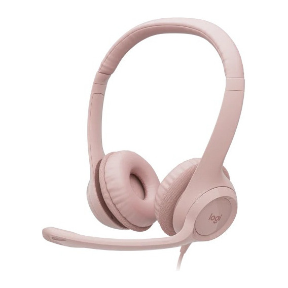 Audifono Logitech H390 Usb A/ Cancelación De Ruido Color Rosa