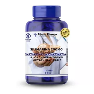 Silimarina 200mg Metionina 100 Alcachofra 200 120 Cáps