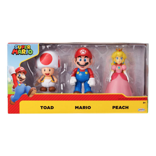 Super Mario Princesa Y Hongo Set Exclusivo Jakks 4 Pulgadas