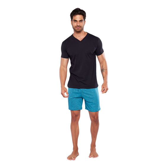 Pijama Para Hombre Alfani Urban, Conjunto Playera Y Bermuda 