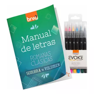Manual Lettering Letras + 6 Marcadores Brush Pen Brw 