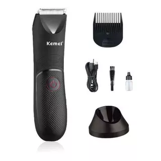 Aparador De Pelo P/ Corpo E Rosto Kemei Km-1838 Usb Lavável