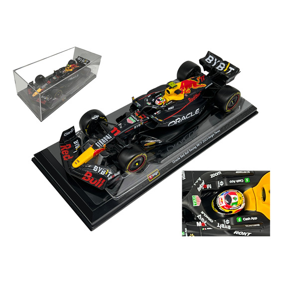 Bburago Redbull F1 Rb19 2023 Sergio Checo Pérez 1:24 Casco