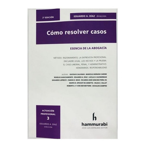 Cómo Resolver Casos, De Díaz -., Vol. 3. Editorial Hammurabi, Tapa Blanda En Español, 2019