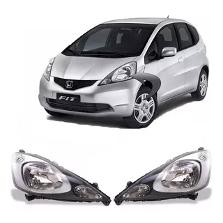 Farol Honda New Fit 2009 2010 2011 2012 Cromado O Par