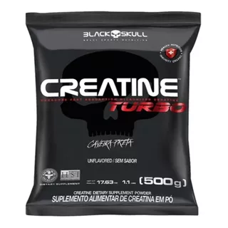 Creatina Monohidratada De 500g Caveira Preta - Black Skull