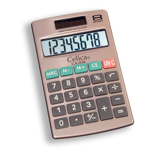 Calculadora Celica Ca-036 8 Dígitos Con Funciones Bási /vc Color Dorado