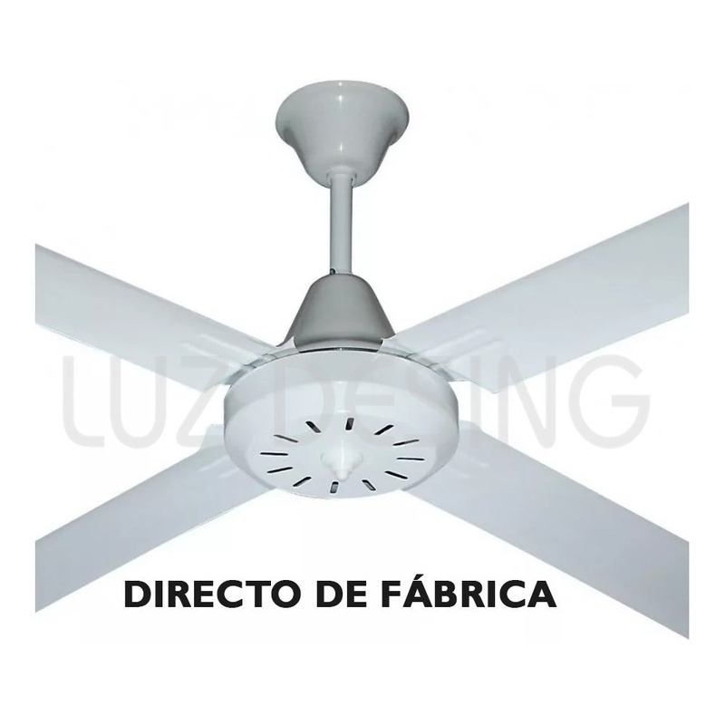 Ventilador De Techo Blanco 4 Palas + Plafon 3 Luces Niza Tg