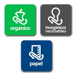 Kit 3 Etiquetas Autoadheribles Inorgánicos Organicos Papel