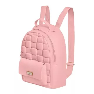 Mochila Petite Jolie Nude Zíper Bolso Frontal Promoção Top