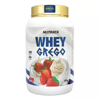 Suplemento Em Pó Nutrata  Grego Whey Grego Whey Proteins Whey Grego Sabor  Morango Com Chantilly Em Pote De 900ml