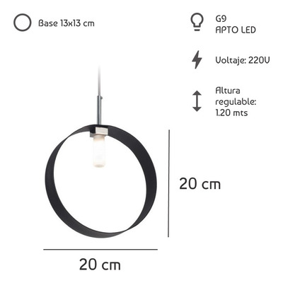 Colgante 1 Luz Geometry Circulo Diseño Moderno Apto G9 Pal